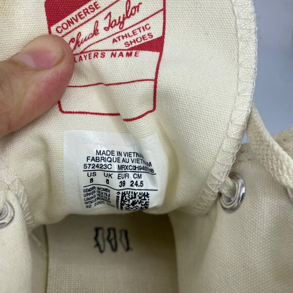 Converse chuck 70 High Top Egret Metallic Floral Sneakers Women’s size 8 - Picture 8 of 11